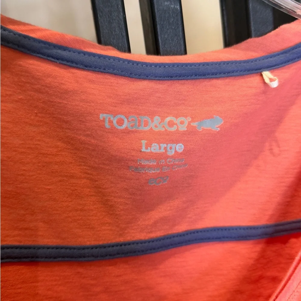 Toad&Co Vibrant Coral Short Sleeve Tee - Picture 4 of 4